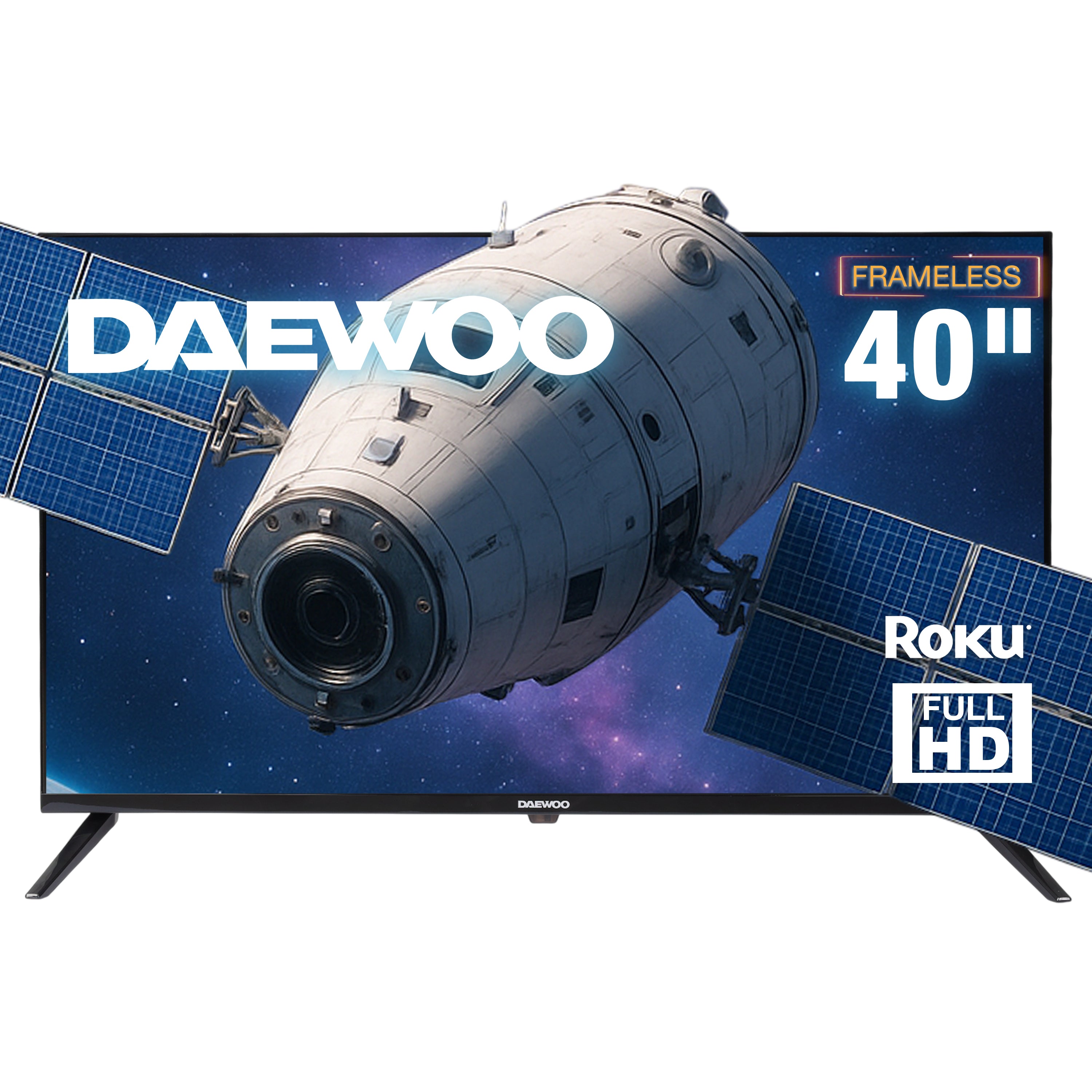 Daewoo Pantalla Televisión Smart TV 40 Pulgadas LED Full HD Roku Frameless Dolby Audio 3 HDMI 1 USB 1 AV DAW40FR ISSFAM