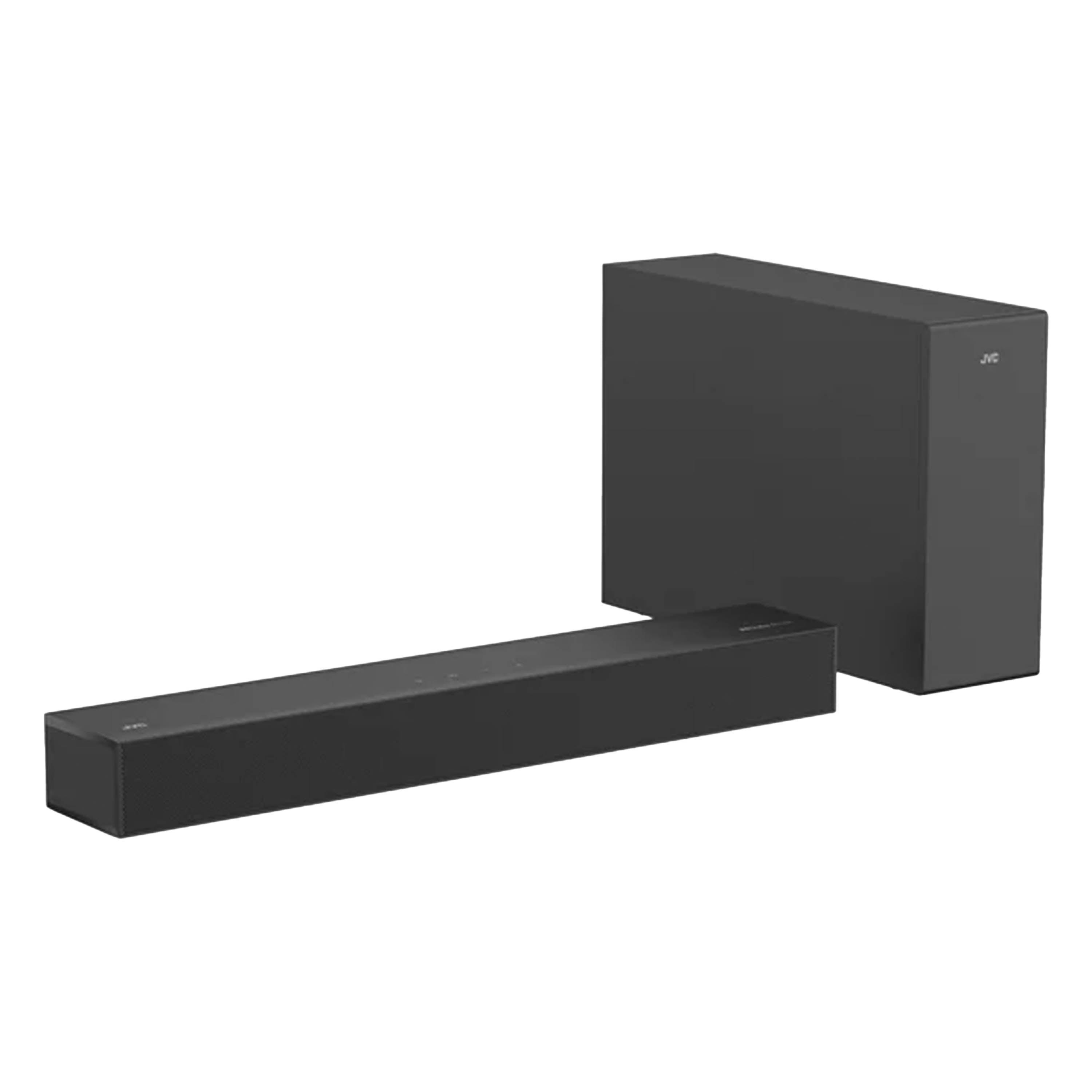 JVC Soundbar 2.1 canales con Subwoofer inalámbrico Dolby Atmos Bluetooth 5.3 HDMI ARC Optical Input Roku TV Ready Modelo SB542R (Copia)