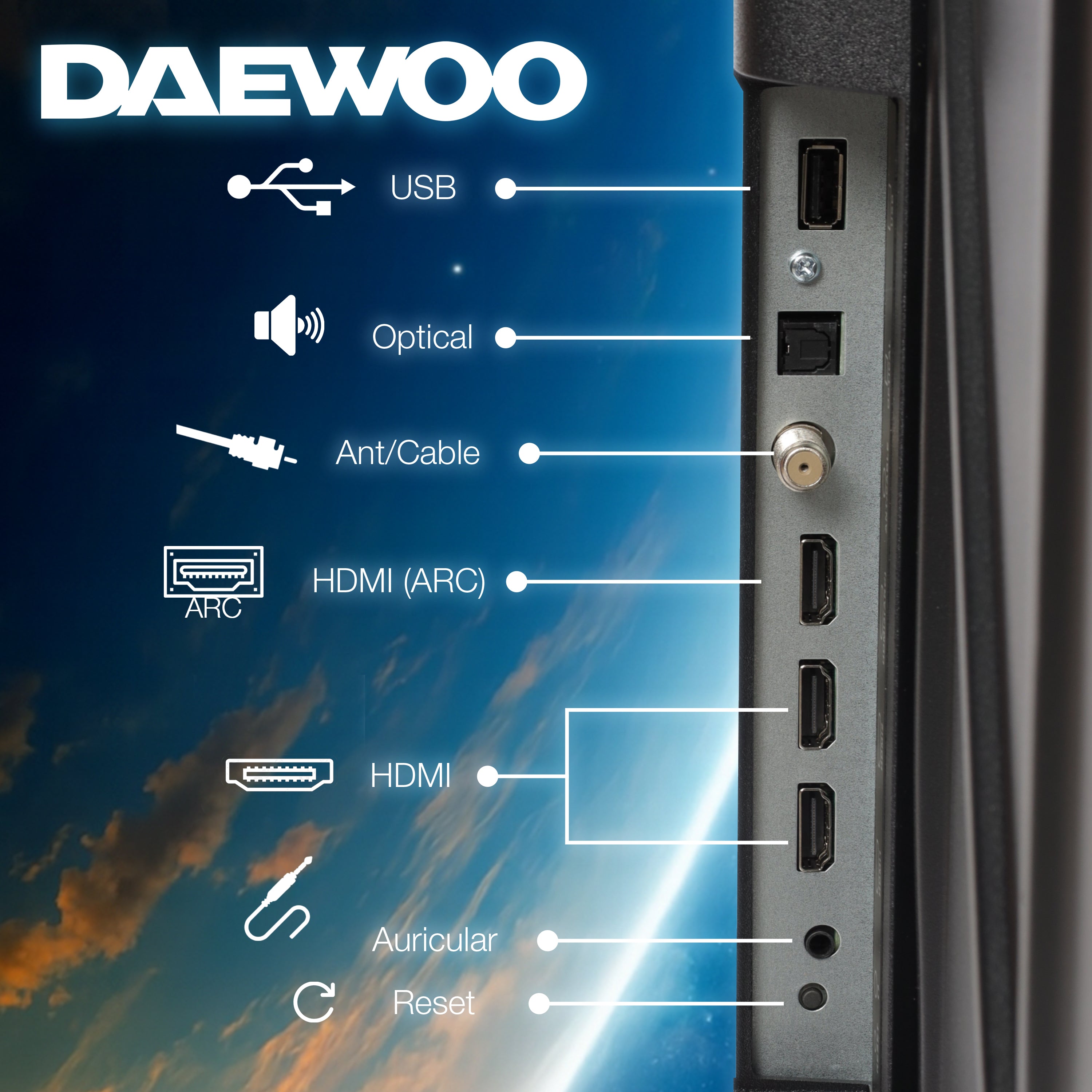 Daewoo Pantalla Televisión Smart TV 40 Pulgadas LED Full HD Roku Frameless Dolby Audio 3 HDMI 1 USB 1 AV DAW40FR ISSFAM
