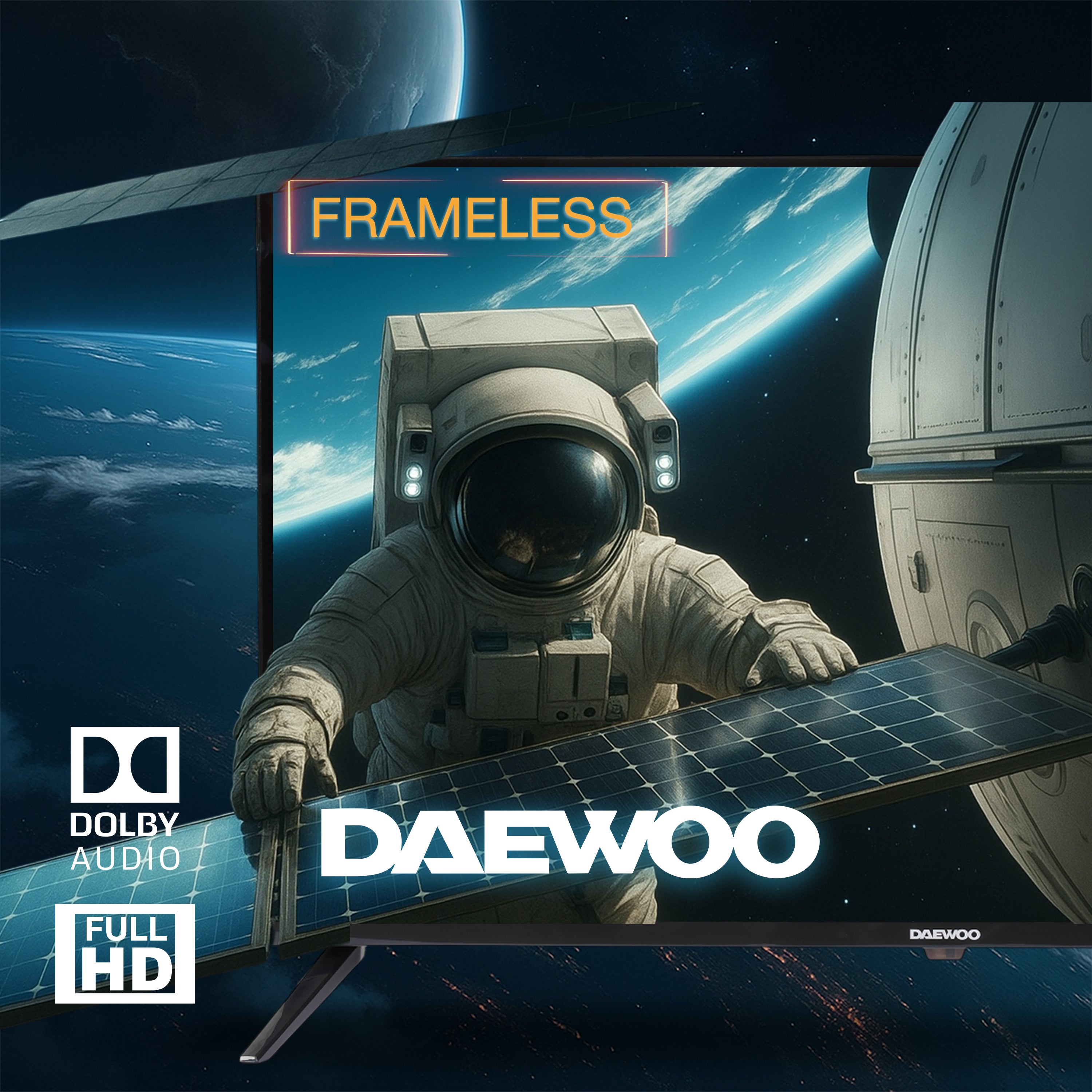 Daewoo Pantalla Televisión Smart TV 40 Pulgadas LED Full HD Roku Frameless Dolby Audio 3 HDMI 1 USB 1 AV DAW40FR ISSFAM