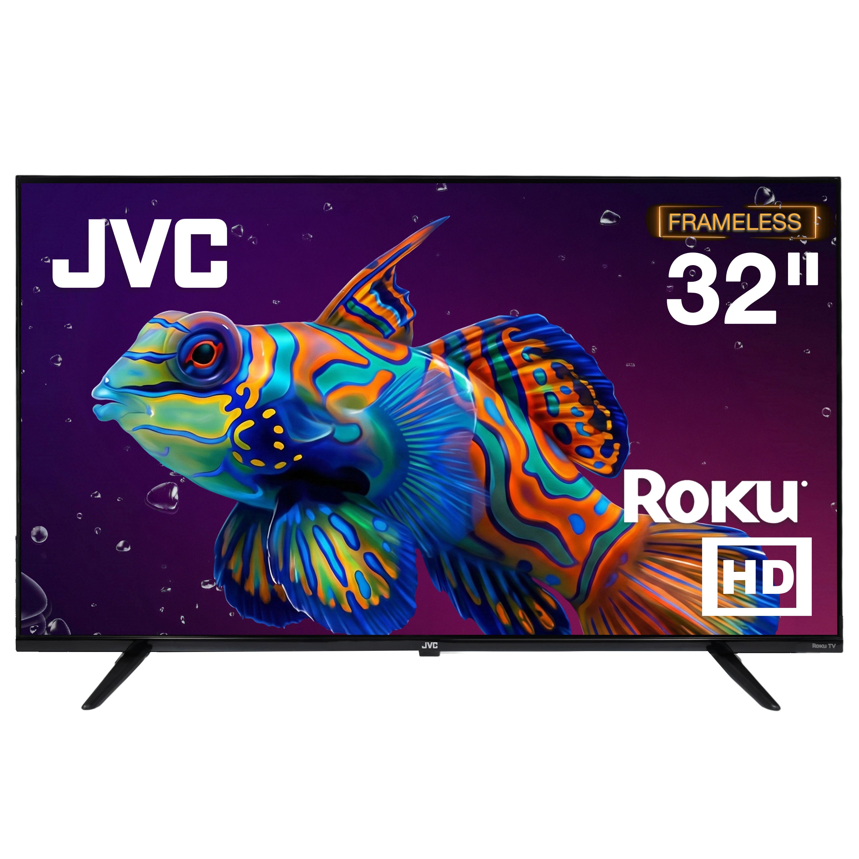 JVC Pantalla Smart TV 32 pulgadas HD LED Frameless Roku TV Netflix YouTube Prime Video Modelo SI32RF (Copia)
