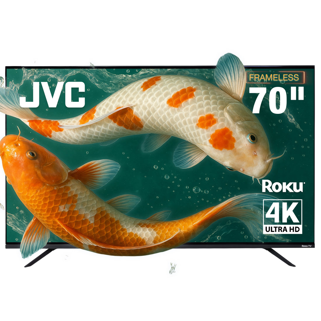 JVC Pantalla Televisión Smart TV 70 Pulgadas LED 4K UHD Roku Frameless Dolby Audio 3 HDMI 2 USB 1 AV SI70URF