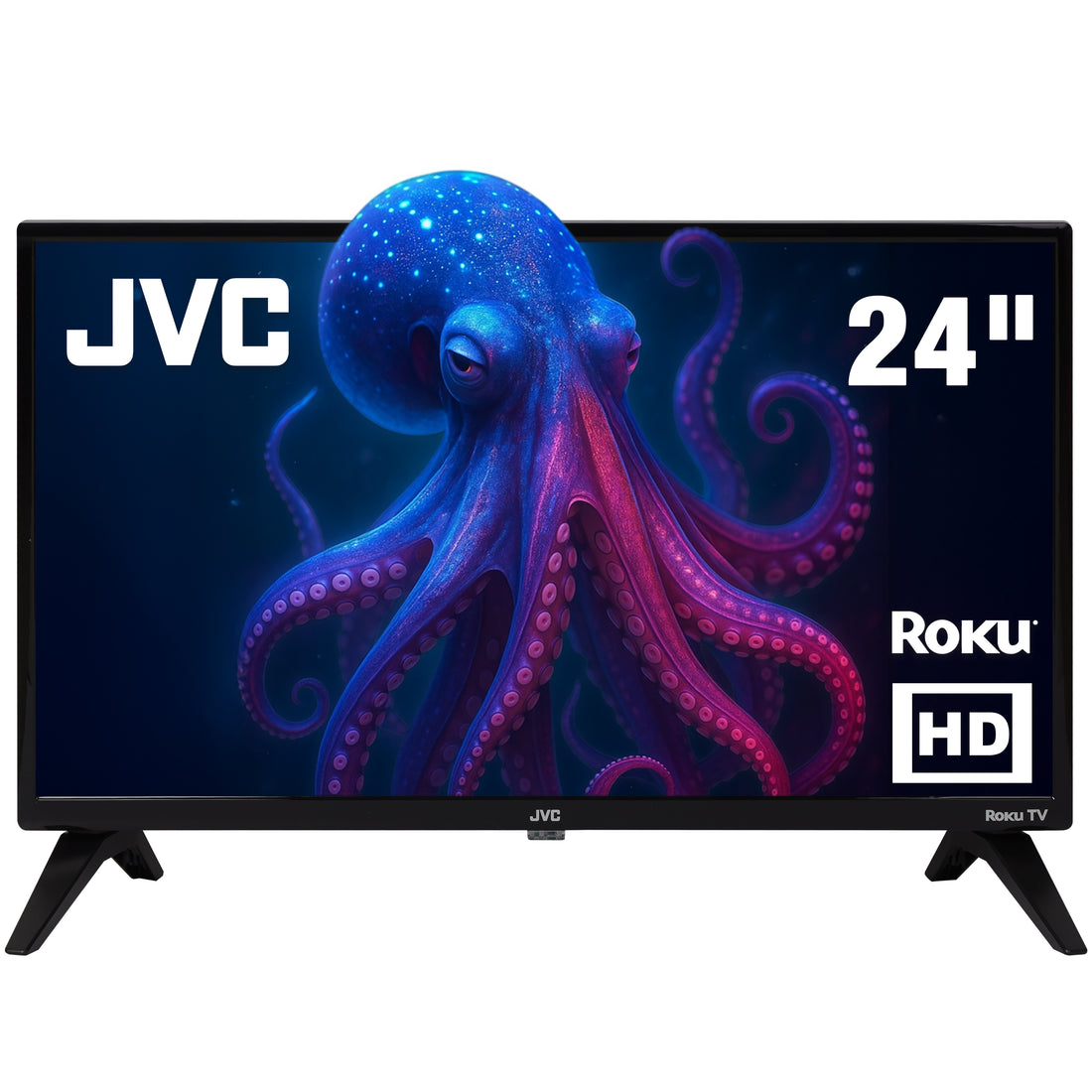 JVC Pantalla Televisión Smart TV 24 Pulgadas LED HD Roku Dolby Audio 3 HDMI 1 USB 1 AV SI24R