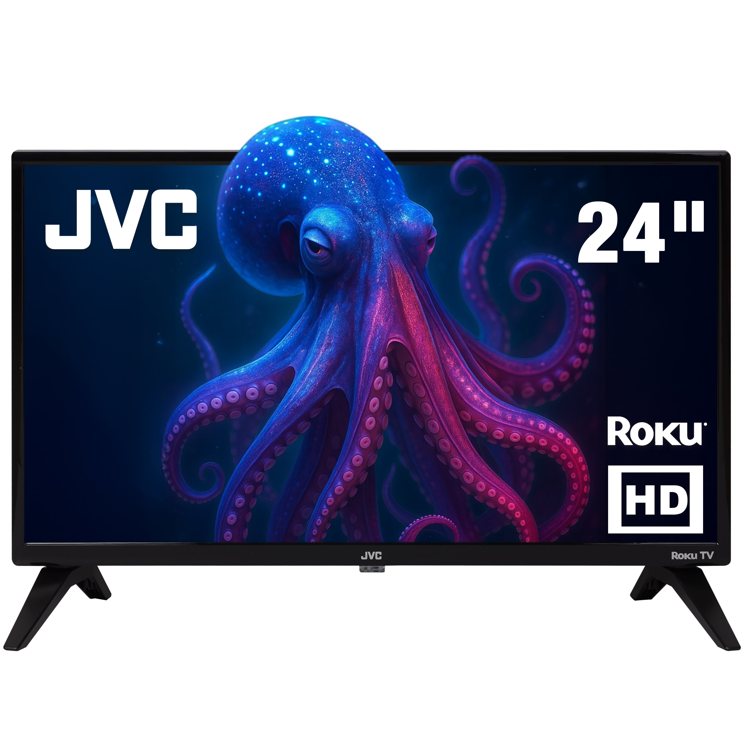 JVC Pantalla Televisión Smart TV 24 Pulgadas LED HD Roku Dolby Audio 3 HDMI 1 USB 1 AV SI24R
