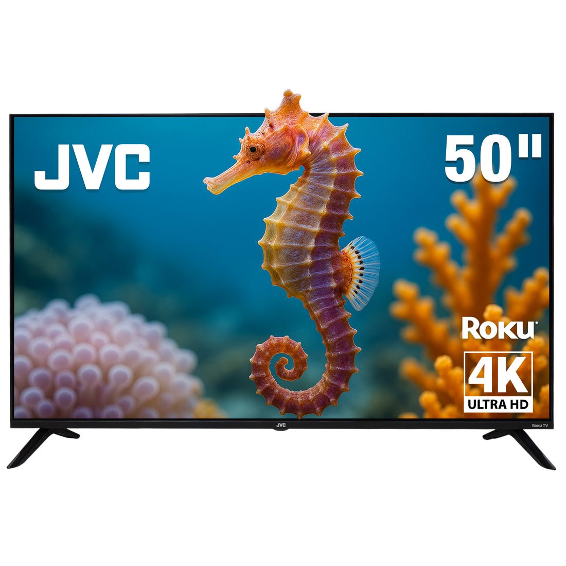 JVC Pantalla Televisión Smart TV 50 Pulgadas LED 4K UHD Roku Frameless Dolby Audio 4 HDMI 2 USB 1 AV SI50URF