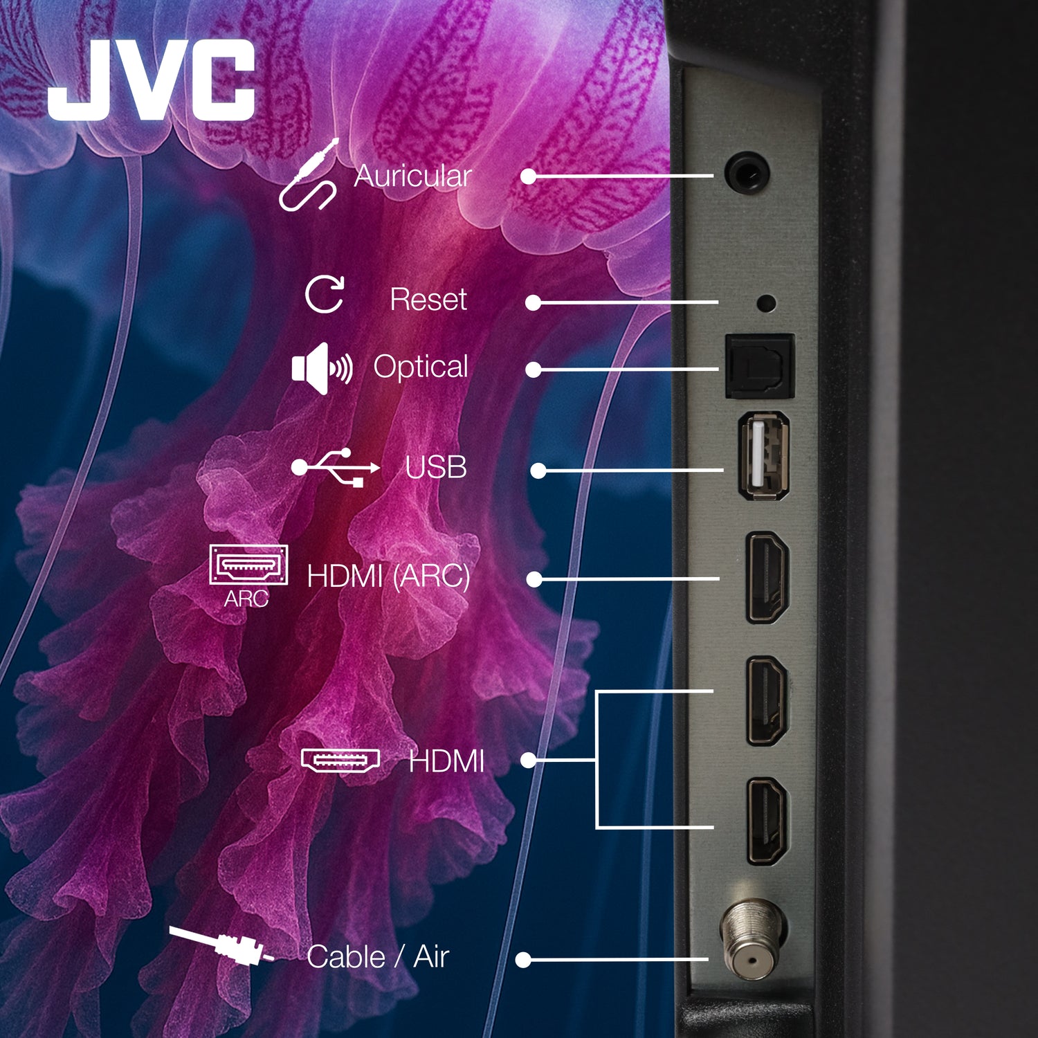 JVC Pantalla Televisión 32 Pulgadas LED FHD Gaming Monitor 165Hz 2 HDMI 1 DP SI32G