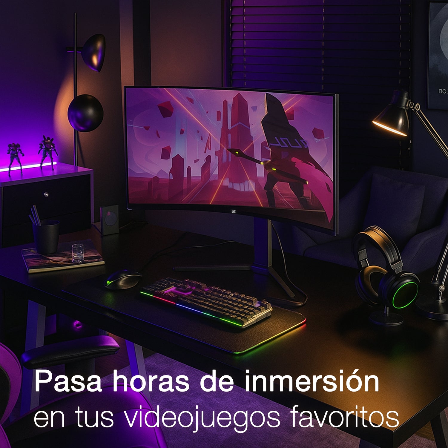 JVC Pantalla Televisión 32 Pulgadas LED FHD Gaming Monitor 165Hz 2 HDMI 1 DP SI32G
