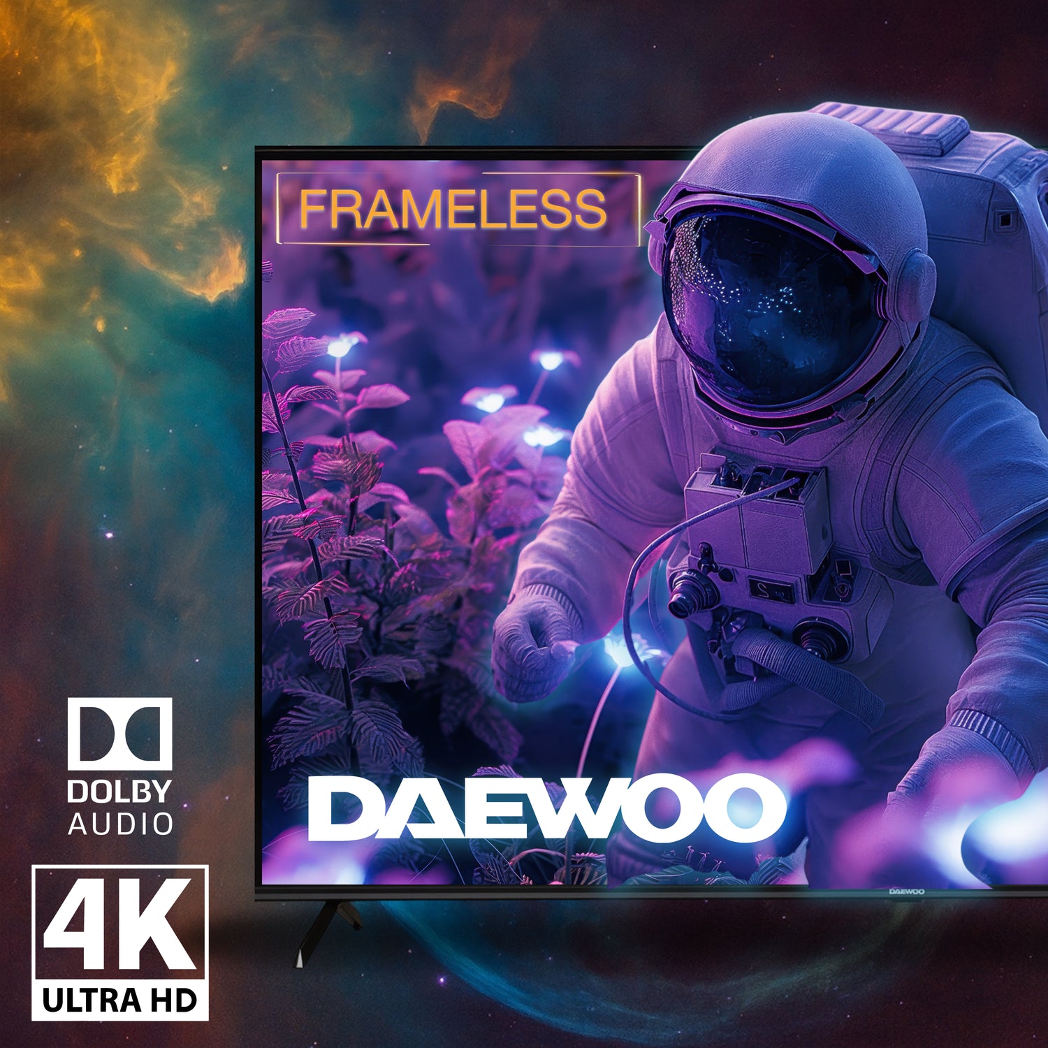 Daewoo Pantalla Televisión Smart TV 70 Pulgadas LED 4K UHD Roku Frameless Dolby Audio 4 HDMI 2 USB 1 AV DAW70UR