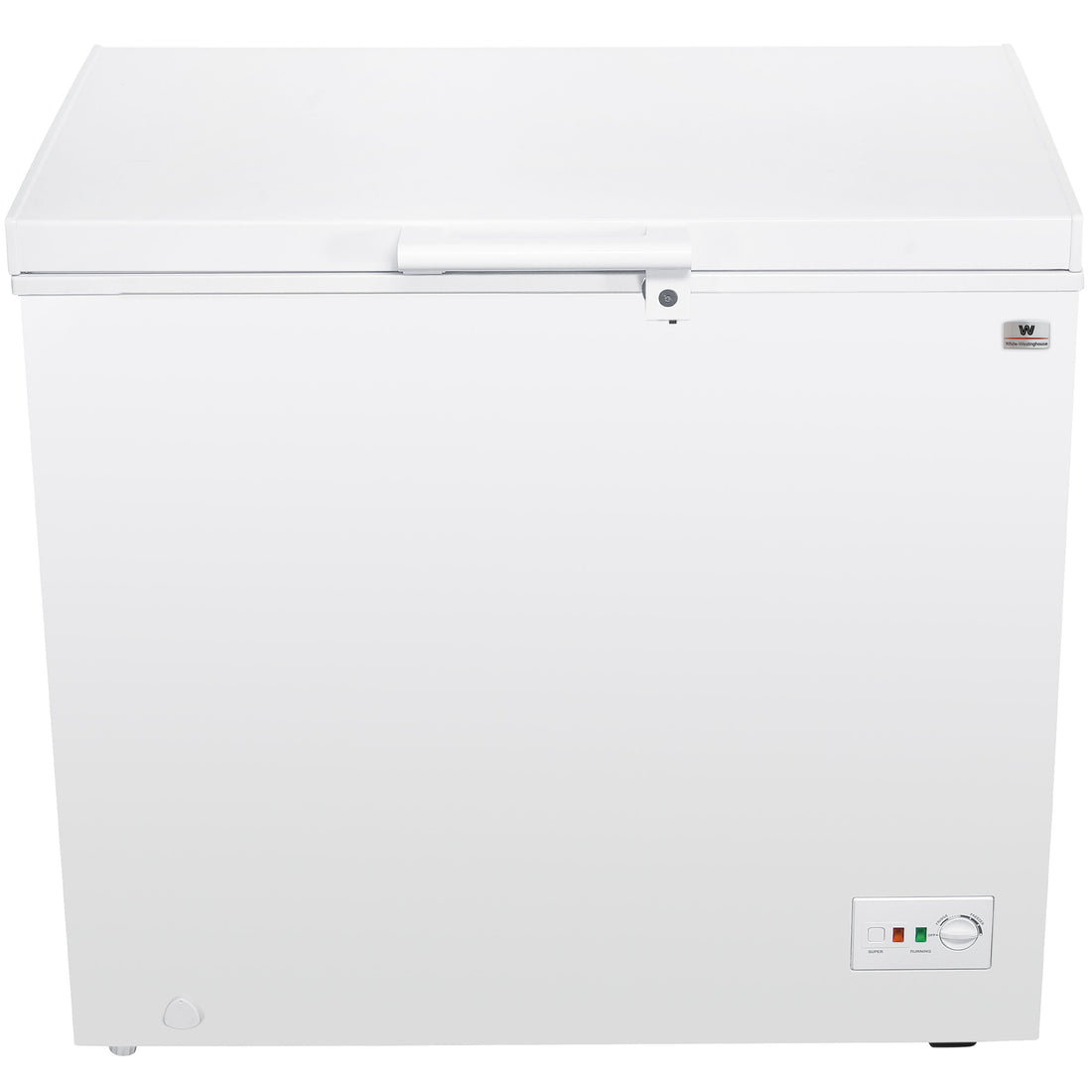 White Westinghouse Congelador 7 pies 200 L Modelo WWCCF071200LHWSD ruedas condensador interno control dual de temperatura canastilla interior cerradura con llave